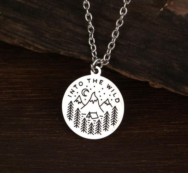 Into the Wild Camping Pendant Necklace